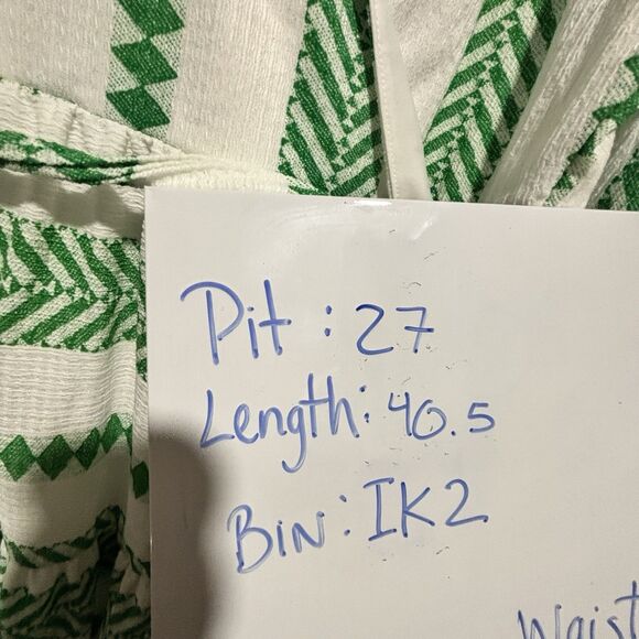 CATO NEW GREEN/WHITE CHEVON PRINT SIDE TIE TIERED MINI DRESS PLUS SIZE 22/24 - Picture 9 of 9